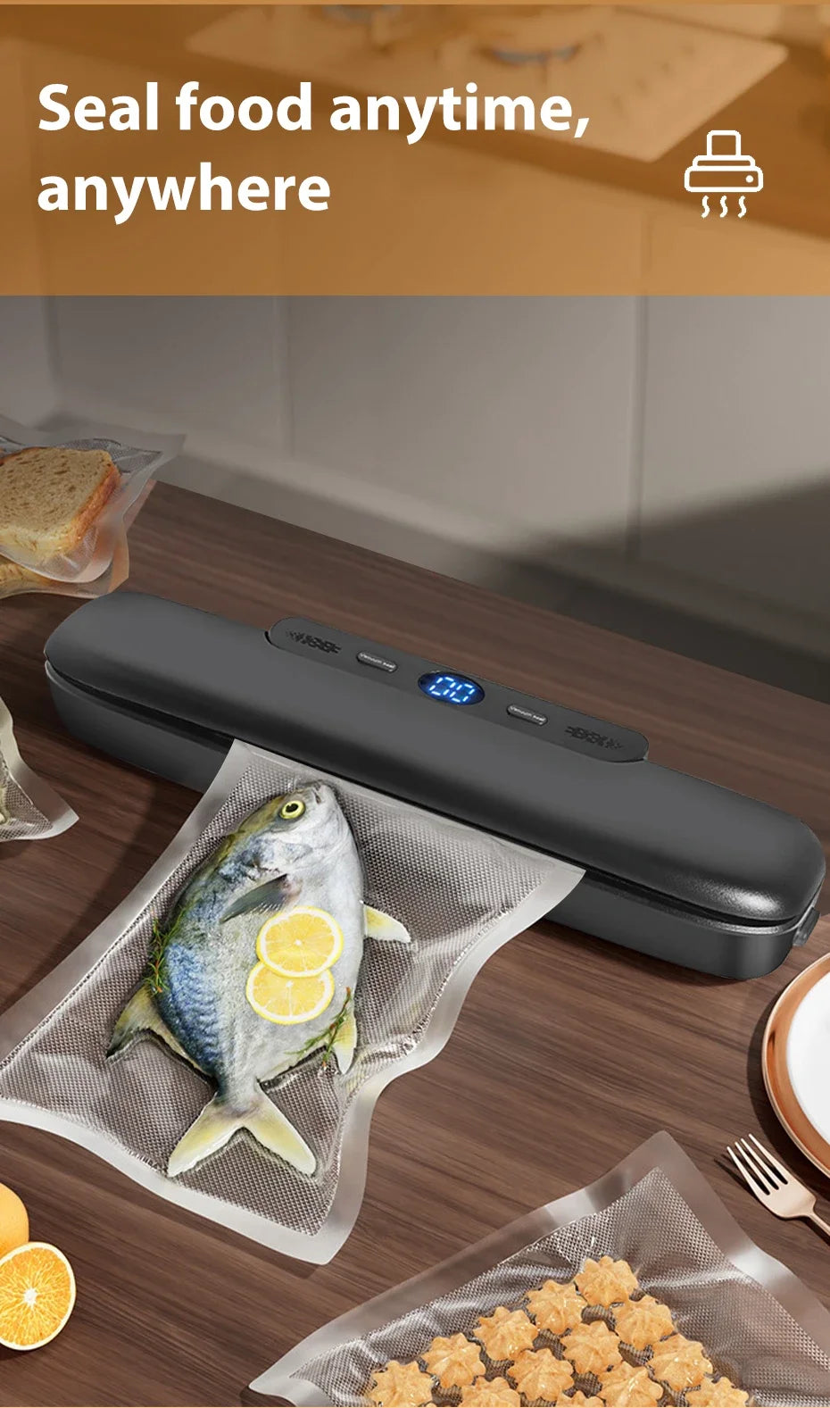 Portable Vacuum Sealer Package Machine Food Vacuum Sealer With Free 10pcs Vacuum bags Household Vacuum Food Sealing preservation