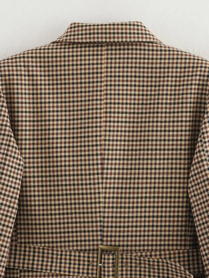 Female Office Suit Jacket with Sashes Y2K Elegant Women Formal Blazer 2025 Spring Long Sleeve Single Breasted Coat   ﻿