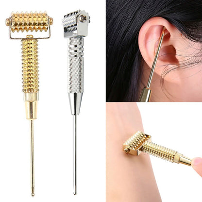 Multifunction Face Roller Painless Micropin Skincare Manual Massager Arms Neck Massage Roller Ear Acupoints Probe Beauty Tool
