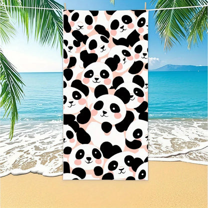Beach Towel With Cute Panda Doodles Cartoon Beach Towel Design Sports Travel  Swim Pool Yoga More Suitable for Summer
