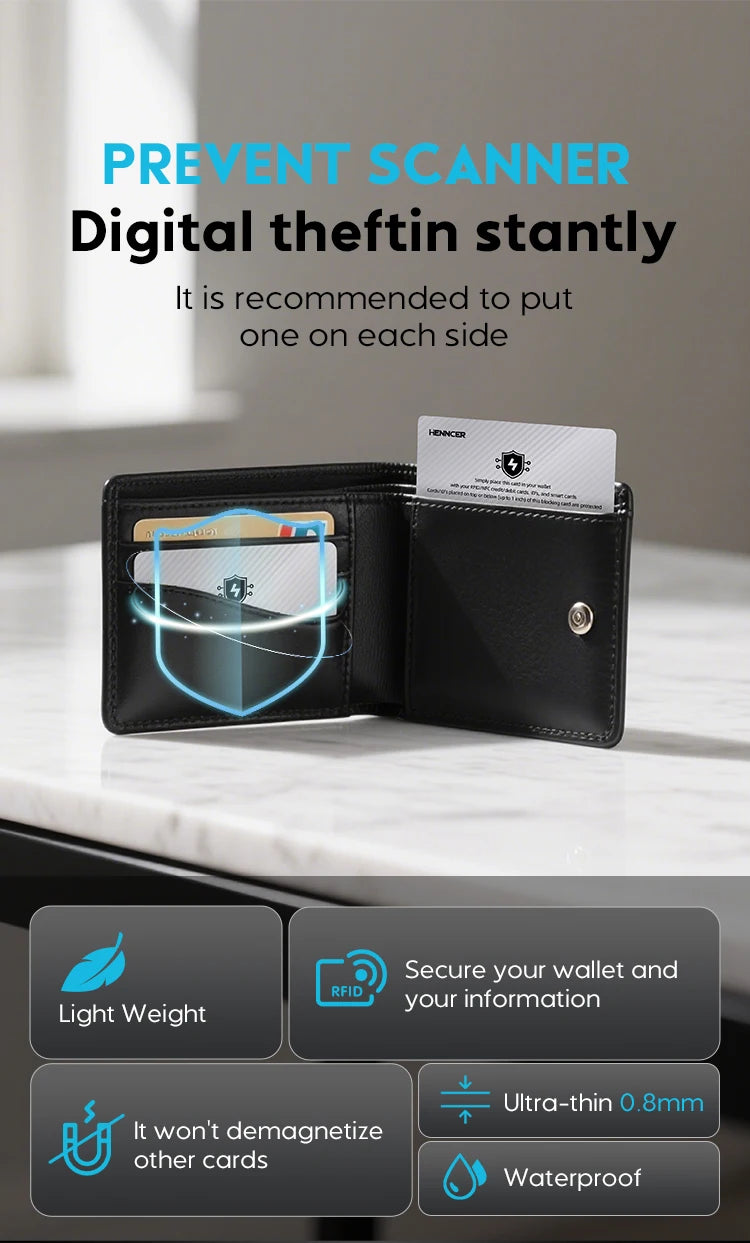 RFID Blocking Card 1 Pack Debit Credit Card Protector Anti-Theft Contactless NFC Blocker Entire Wallet Protection