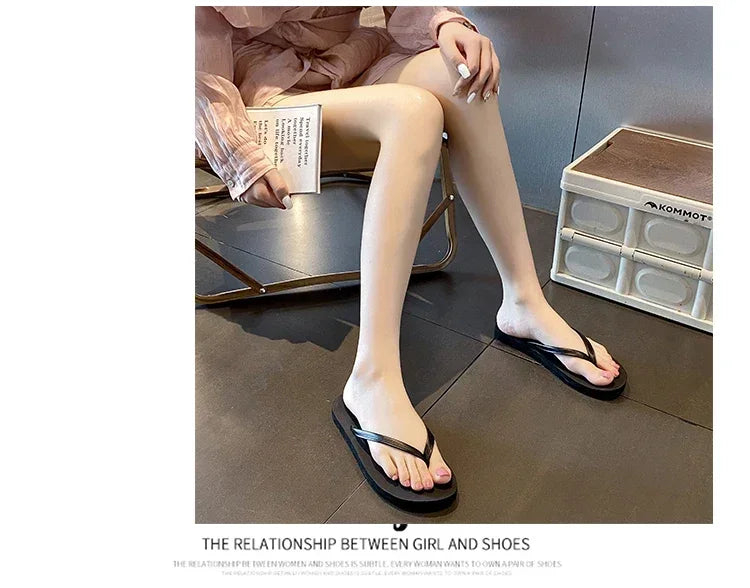 Women's Non-Slip Summer Flip Flops - Beach/Outdoor Casual Sandals, Fashion Slippers for Ladies, Comfortable Holiday Footwear