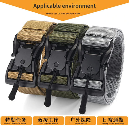 Tactical Belt Magnetic Buckle Belt Casual Nylon Tooling Training Belt Men's Trousers Belt Designer Men and Women Belt