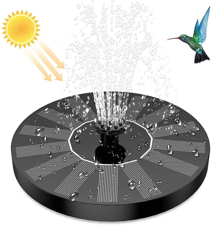 1.5W Solar Fountain Pump, with 6 nozzles Solar Bird Bath Fountain, Water Pump Floating Fountains Suitable for Ponds