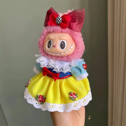 17cm Labubu Plush Doll Clothes Outfit  Fashion Clothes Accessories Labubu Multiple Series Cute Attire Gift for Doll Collectors