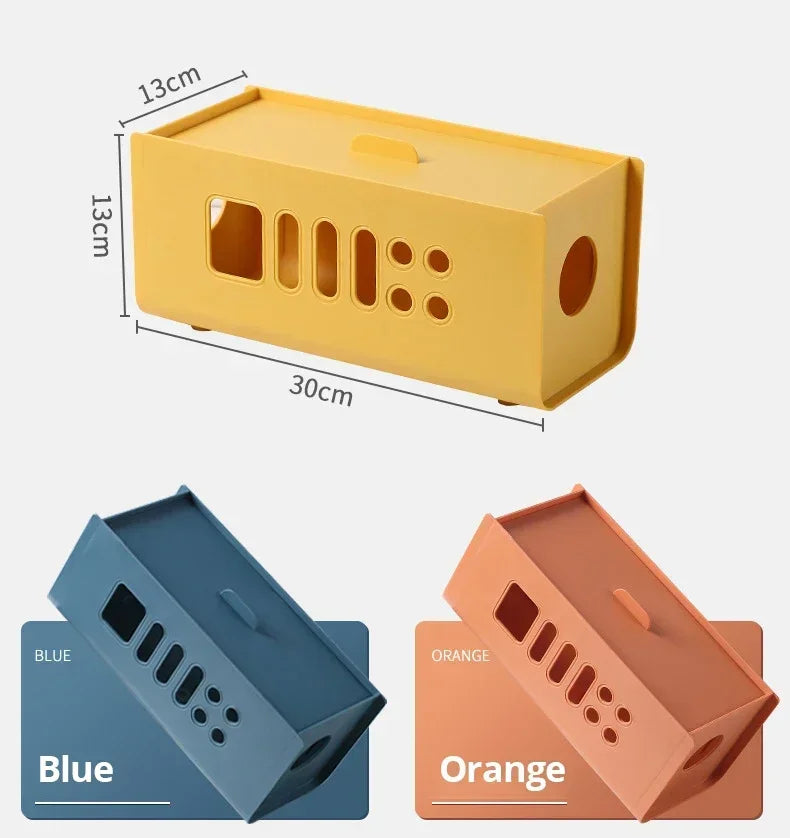 Cable Storage Box Multifunctional Power Board Wire Management Socket Wire Case Home Room Safety Network Line Storage Bin