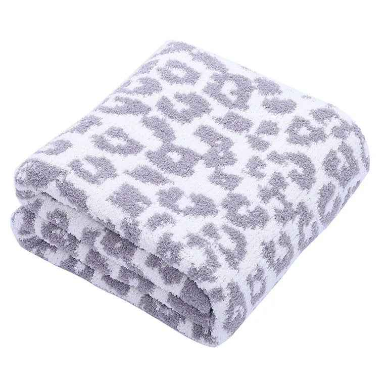 Super Soft Leopard Print Blanket, Warn Knitted Fleece Blanket, Sofa Nap Lightweight Blanket