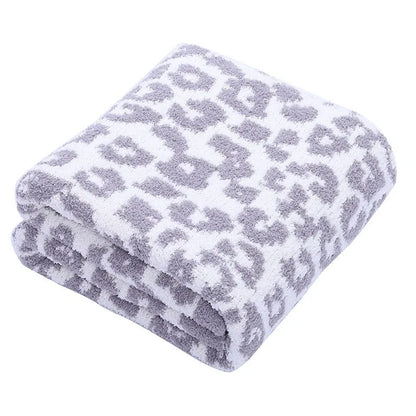 Super Soft Leopard Print Blanket, Warn Knitted Fleece Blanket, Sofa Nap Lightweight Blanket