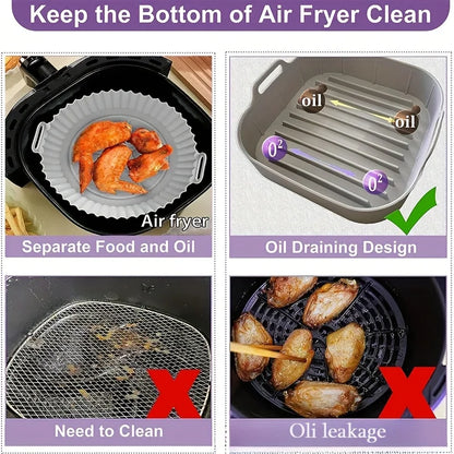 Reusable Silicone Air Fryer Liners Non-Stick Food-Safe Silicone Pot Silicone Air Fryer Liners Food Safe Non Stick Air Fryer Bask