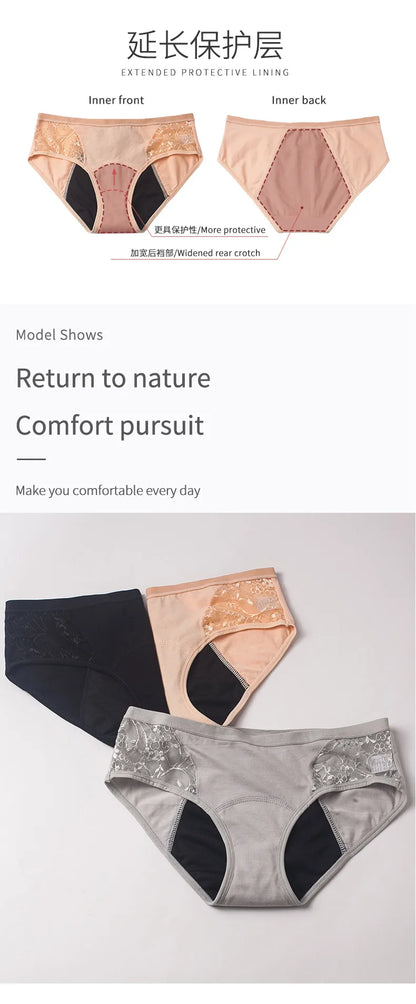 Menstrual Period Panties Women Cotton higth waist Leak Proof Widen absorbent underwear Physiological Briefs