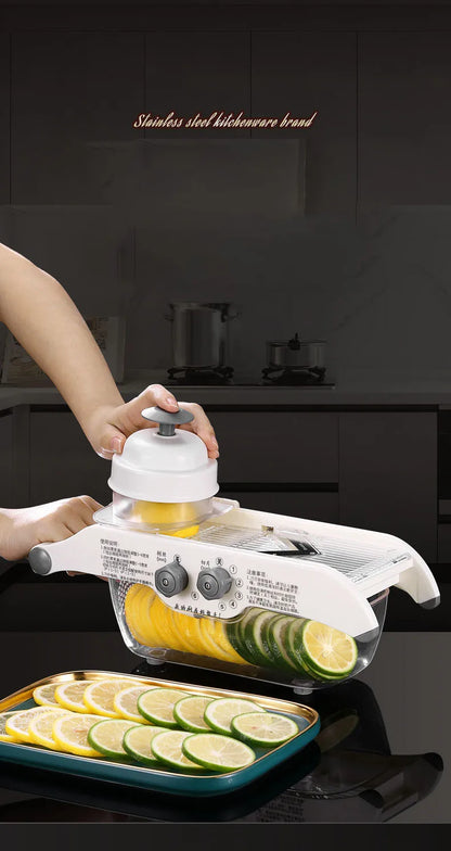 Multifunctional Lemon Grater Vegetable Slicer With Basket,Fruit Potato Chopper Carrot Cutter Slicer Kitchen Accessories