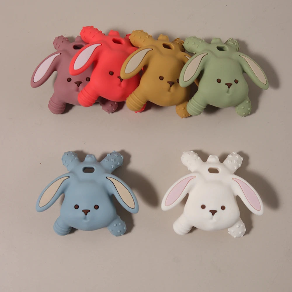 Baby silicone easter bunny teether Food Grade Safe Teether cute cartoon nursing teething Toy Teething gift  oral care