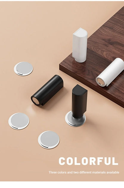 Stainless Steel Magnetic Door Stopper, Gray Black Nail Free Door Base, Door Hardware Door Close Prevention Door Stop Door Closer