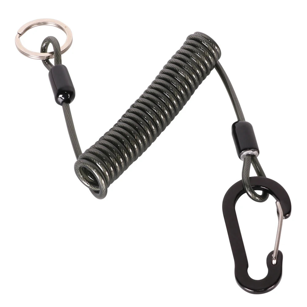 1.2/2m Fishing Missed Rope Anti-Lost Spiral Spring Lure Plier Lanyard Retractable Spring Elastic Rop Fishing Lanyards Outdoor