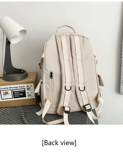 Backpack Large Capacity Light Simple Travel Bag Canvas Backpack Student School Bag Nylon Student Zipper Backpack