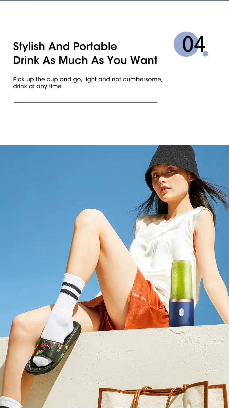 Portable Fruit Juicer Electric Juicer Blender Mini Juicer Cup USB Rechargeable Juice Blenders Fruit Mixer Wireless Juicer Bottle