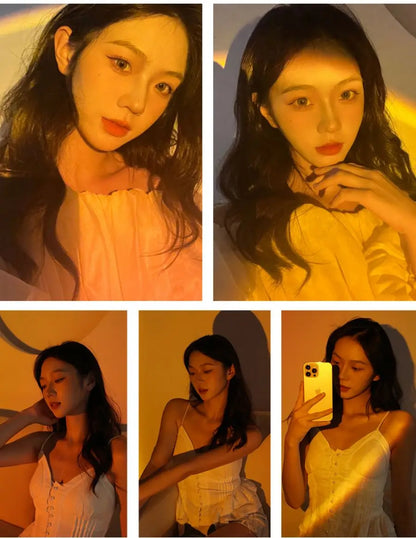 LED Table Lamp for Study Eye Protection USB Touch Dimming Reading Light Flashlight Bedroom Bedside Decor Photo Sunset Desk Lamps