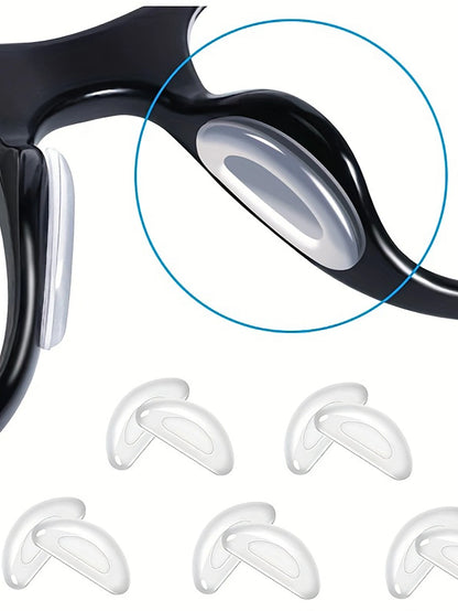 5pairs Eyeglasses Anti Slip Nose Pads Soft Silicone Adhesive Glasses Nose Pads for Plastic Frame Glasses Sunglasses(Black/White)