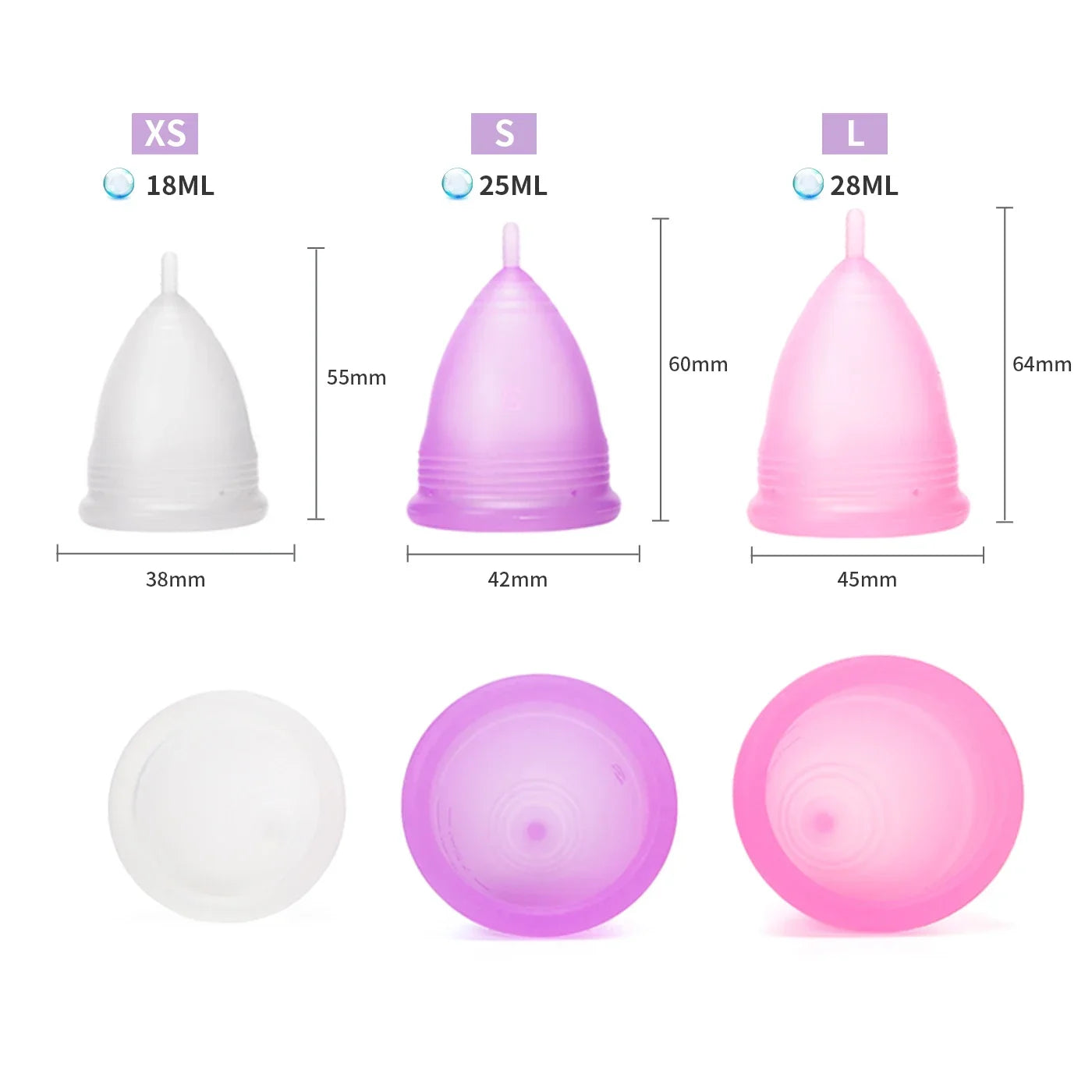 Deluxe Medical Grade Silicone Menstrua Cup Menstrual Period Cup Feminine Hygiene Menstrual Cup Women Lady for Menstrual Period