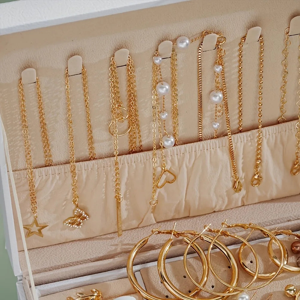 86 Pcs Jewelry Set Including Necklaces, Earrings, Rings, with Everyday Clothing, Party Accessories (no Box)