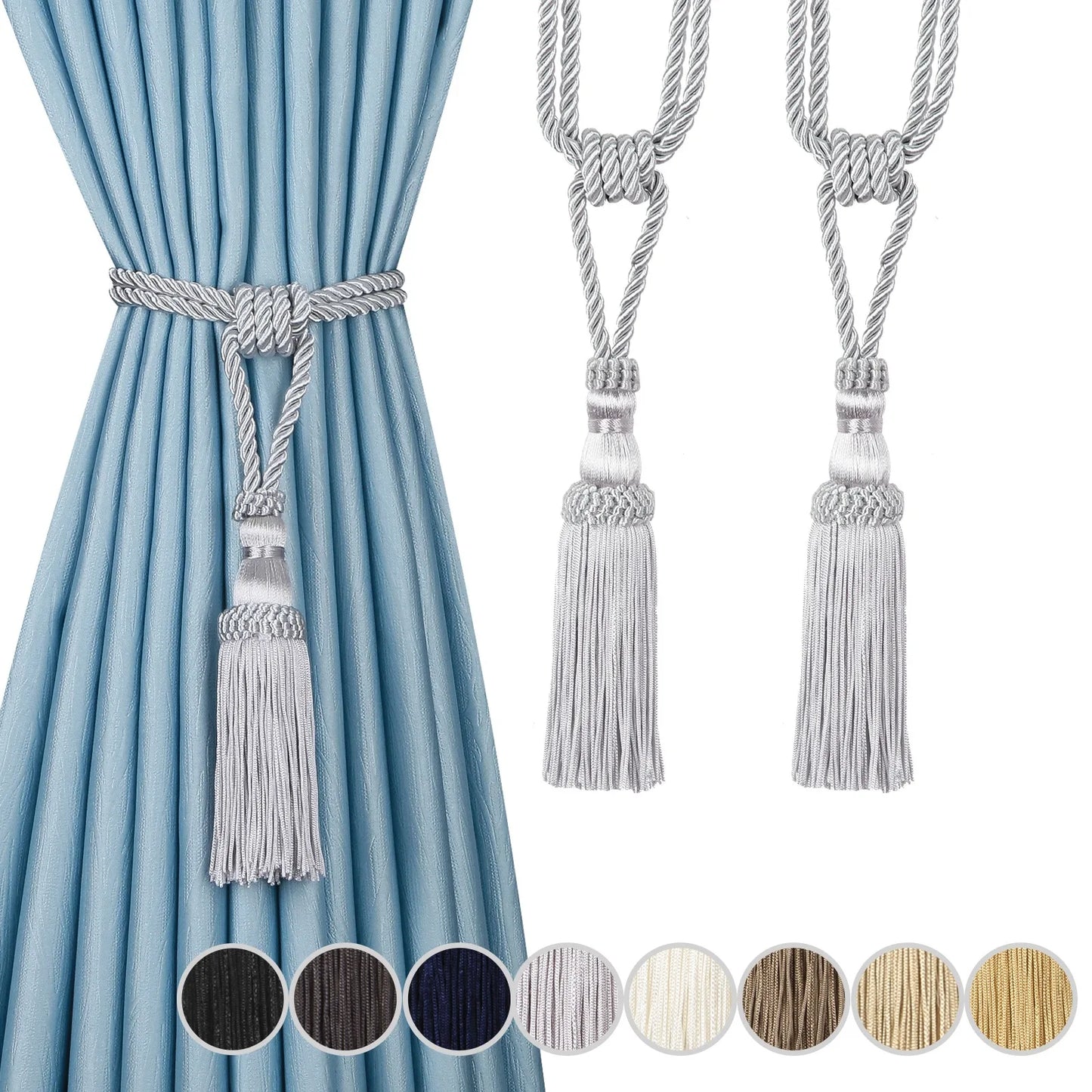 1PC Curtain Tiebacks Tassel Curtain Clips Rope Curtain Tie Backs Holdbacks Decorative  Curtain Holder Accessories For Drape
