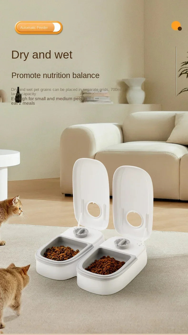 Pet Automatic Feeder with Timer Smart Food Dispenser for Dogs Cats Water Bowl Storage Container Puppy Kitten Feeding Accessories