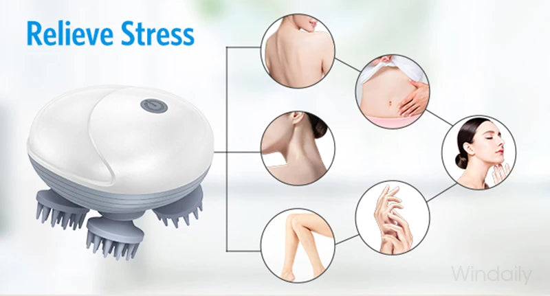 Electric Scalp Head Massager Kneading Vibrating Device Health Care Shoulder Neck Leg Arm Deep Tissue Massage Cat  Pet Massager