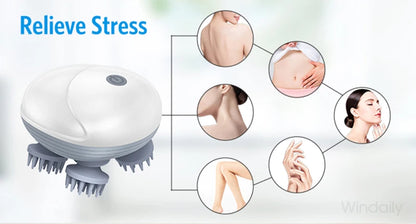 Electric Scalp Head Massager Kneading Vibrating Device Health Care Shoulder Neck Leg Arm Deep Tissue Massage Cat  Pet Massager