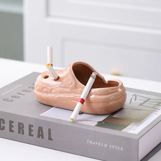 Stylish Ceramic Ashtray for Office Home Living Room Trendy Crocs Design Creative Business Gift