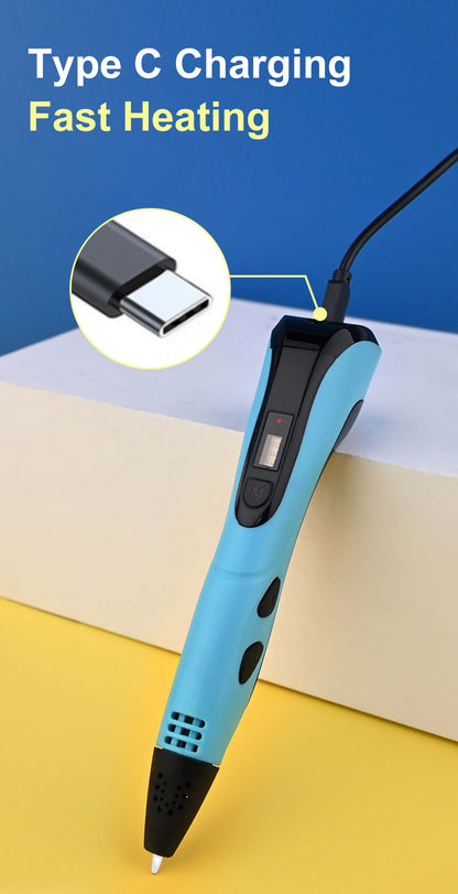 New 3D Pen for Children Kids Creative Diy 3D Printing Pens PLA Filament Portable Child's Birthday Gift with Christmas