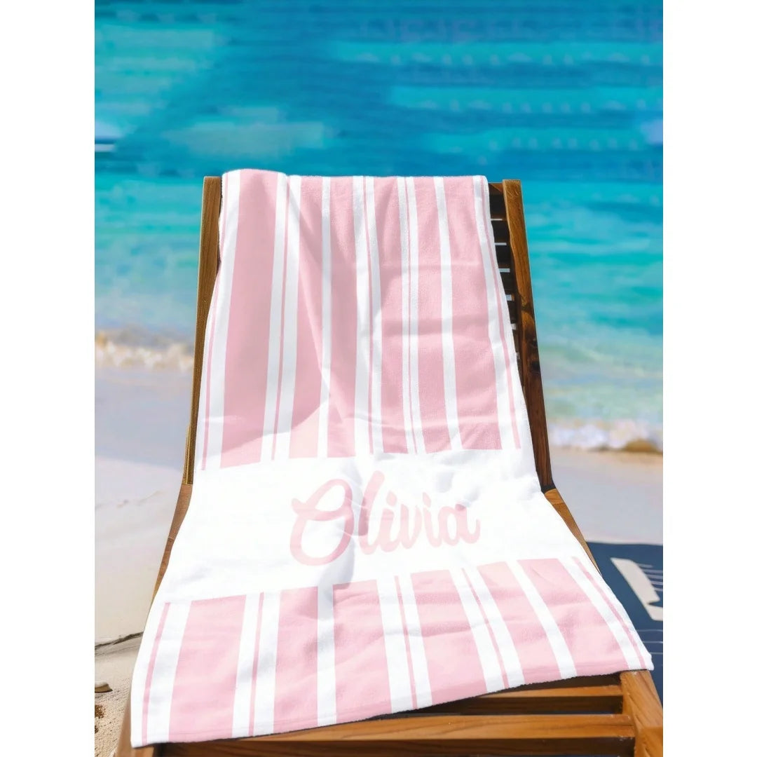 Name Beach Towel Name Custom Absorbent Quick-Drying Bath Towel Lightweight Summer Pool Towel Adult Boys Girls Graduation Gifts
