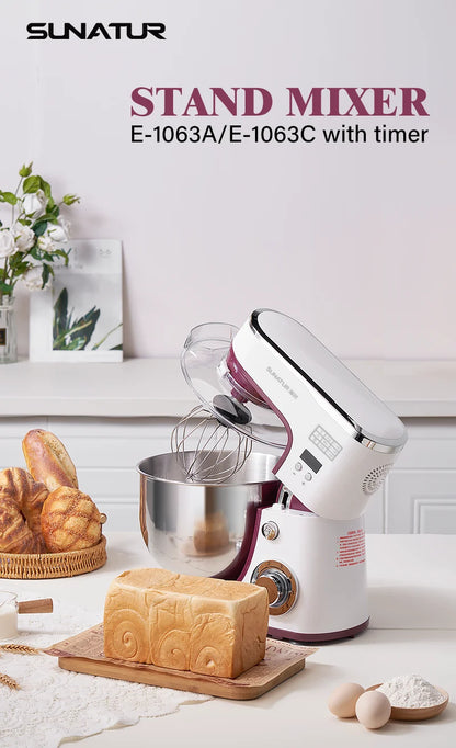 SUNATUR Electric Kitchen Blender Machine: Stand Mixer with Planetary Beater, Supports Dough Mixing,Processor for Home Appliances