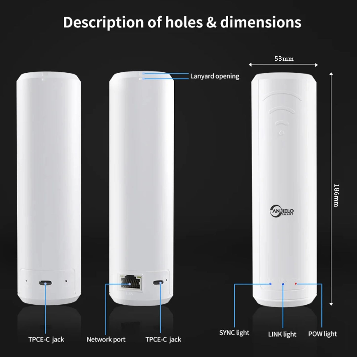 WiFi Halow Extender Amplifier 800M Long Distance High Performance Stable Suit for Home Office Outdoor Farm Portable