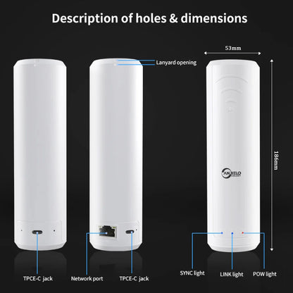 WiFi Halow Extender Amplifier 800M Long Distance High Performance Stable Suit for Home Office Outdoor Farm Portable