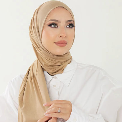 Muslim Plain Hijab Cotton Stretchy Premium Cotton Scarf Soft Material Prayer Shawls Women Muslim Cotton Hijab