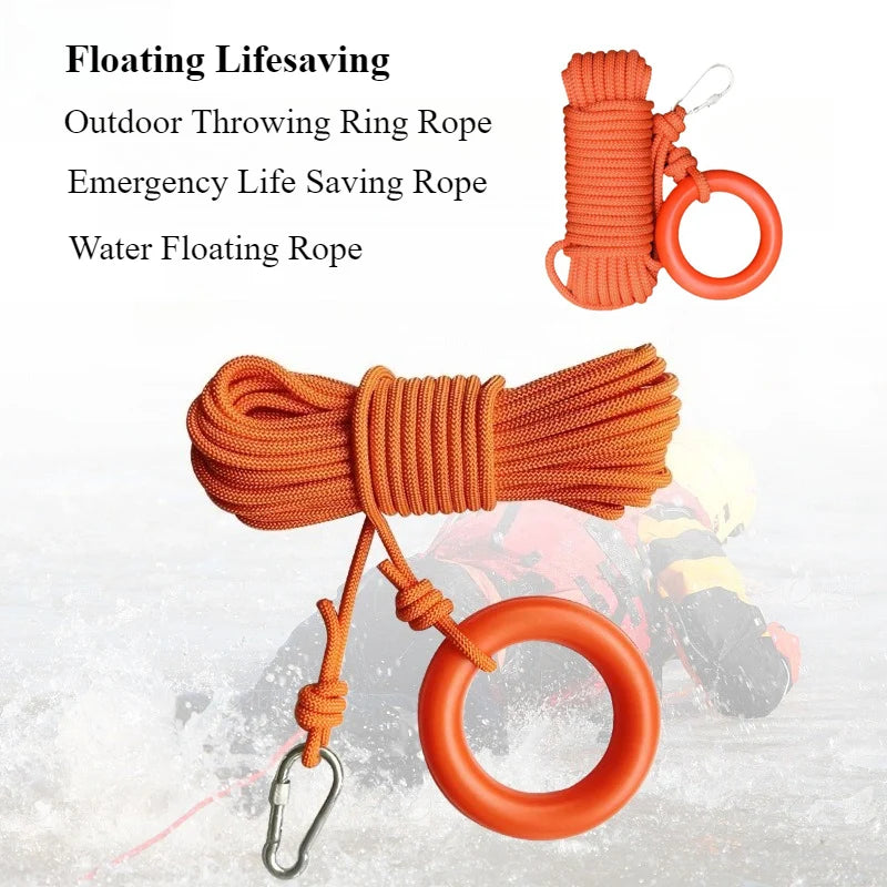 2pcs Lifesaving Ropes Water Floating Rope Outdoor Outdoor Safety Equipment Wear Resistant Saving Rope Rescue Line for Fishing