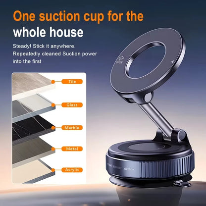 Magnetic Car Mount Strong Magnetic 360° Rotation Foldable Phone Holder For Cell Phone For iPhone 16 15 14 13 12 Live Streaming ﻿