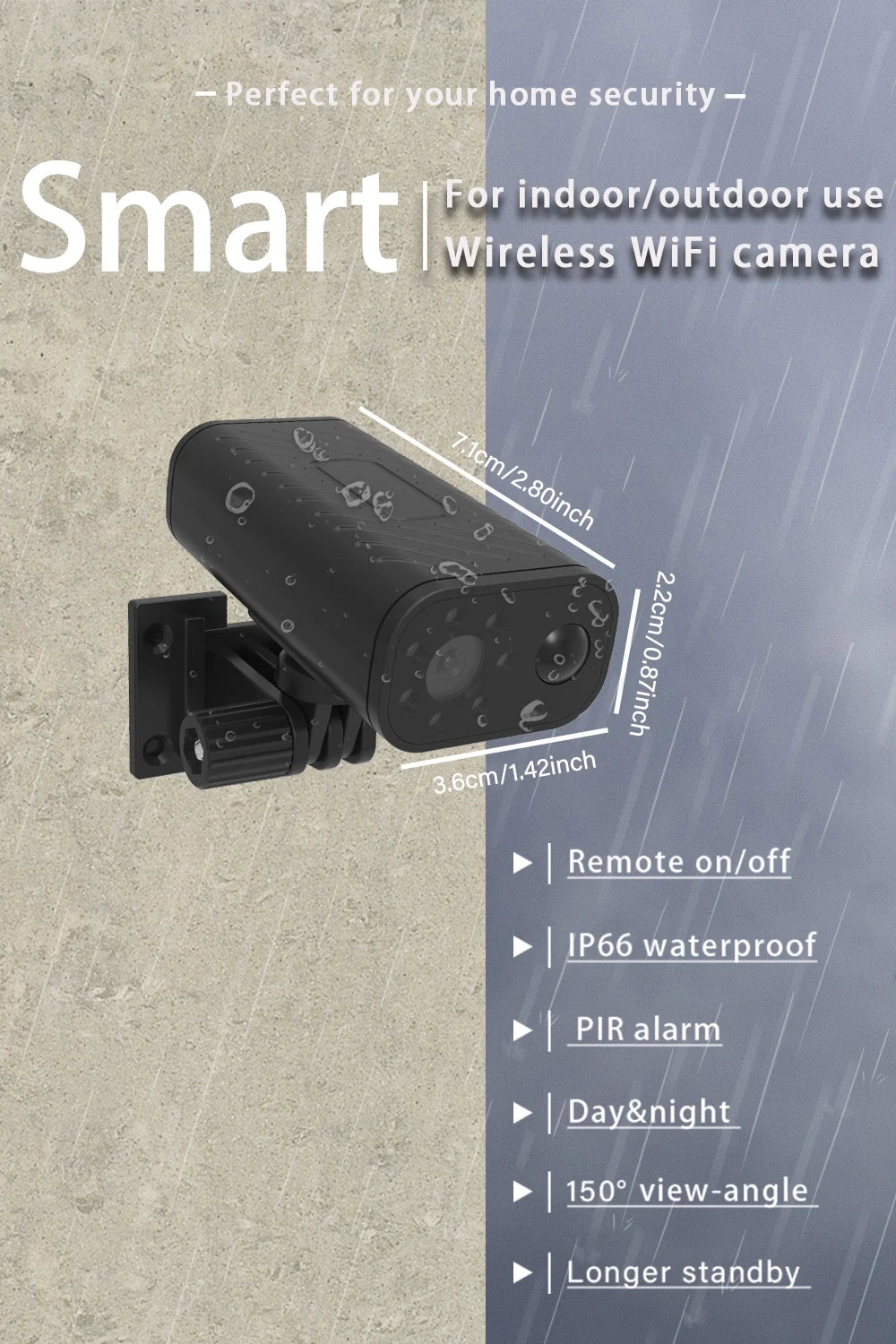 Mini Smart Home Security Camera Indoor Wireless WiFi Remote View Outdoor waterproof Camera Human Detection Sleep standby