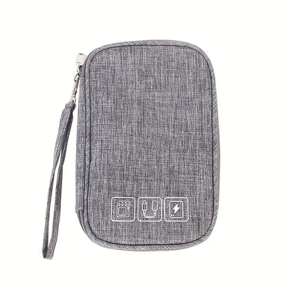 Travel Storage Bags For Cable Portable Electronics Organizer For Charger Power Bank, Zipper Electronics Accessories Case