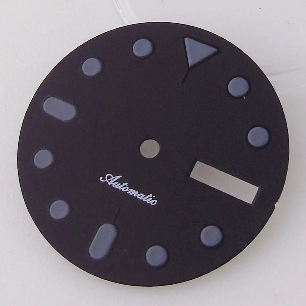 NH36 Watch Dial 29mm Weekday Date Orange/white/black Dial Face Plate Green Lume for Diver Watch Hand Set