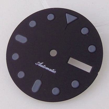 NH36 Watch Dial 29mm Weekday Date Orange/white/black Dial Face Plate Green Lume for Diver Watch Hand Set