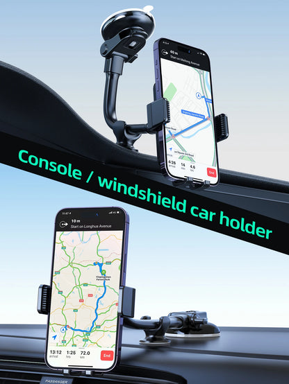 HOCO Car Center Console Windshield Phone Holder For iPhone 16/15 Pro Max Handsfree Universal Phone Mount For 4.7-7 inch Phones