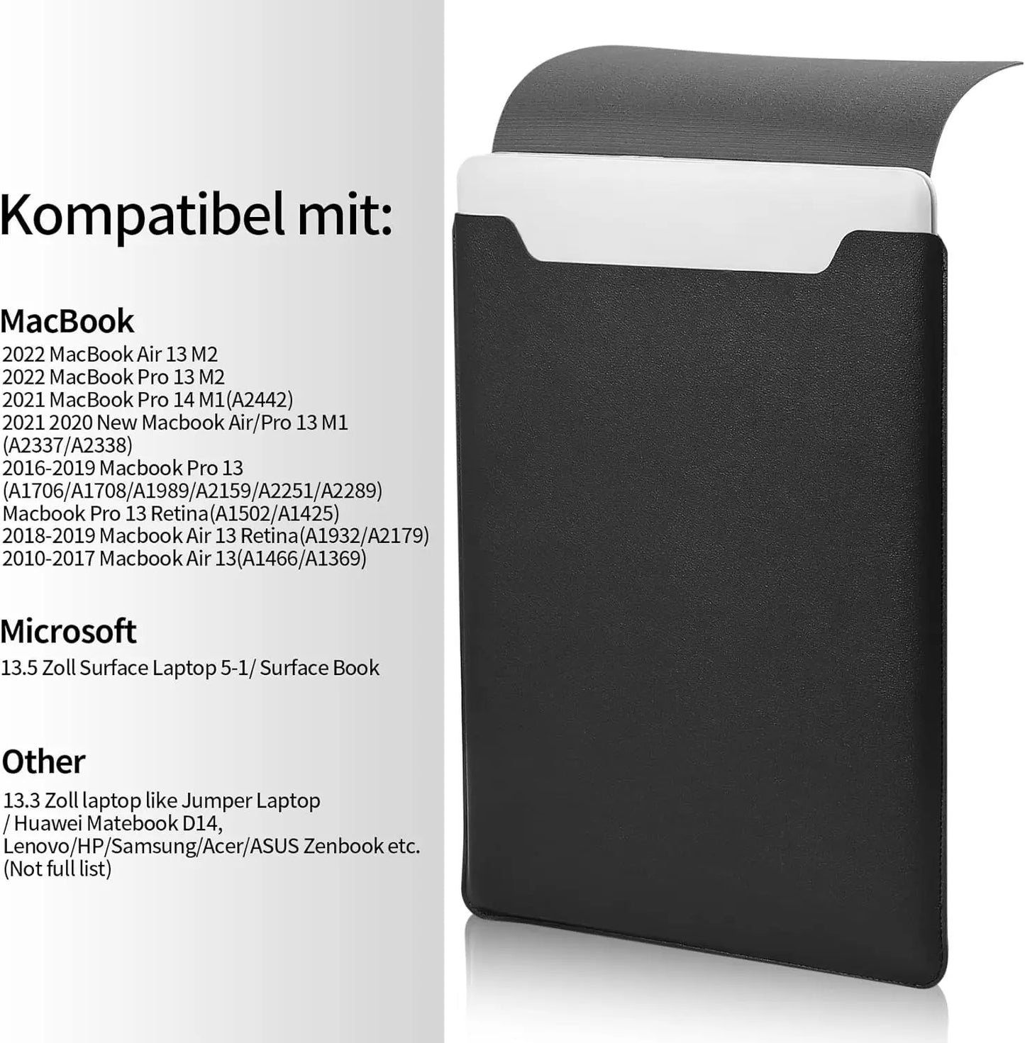 Laptop Bag, 13/13.3/14/15/15.4/15.6/16 Inch, Notebook Computer Mouse Pad, Pu Leather Bladder Bag, Computer Bag Accessories