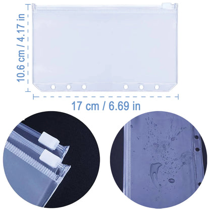 Budget Binder with Zipper Envelopes, Cash Envelopes with Budget Sheets, PVC Pockets, Cash Envelopes, Stickers & Pen
