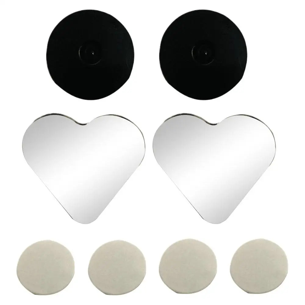 Car Frameless Blind Spots Mirror 1 Pair Cute Heart Shape Side Mirror Rearview Mirror Auxiliary Car Accessories for Car SUVs