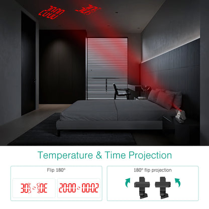 double projection clock LED clock Alarm Clock Digital clock 12/24H student Clock Advanced Projection Alarm Clock USB powered