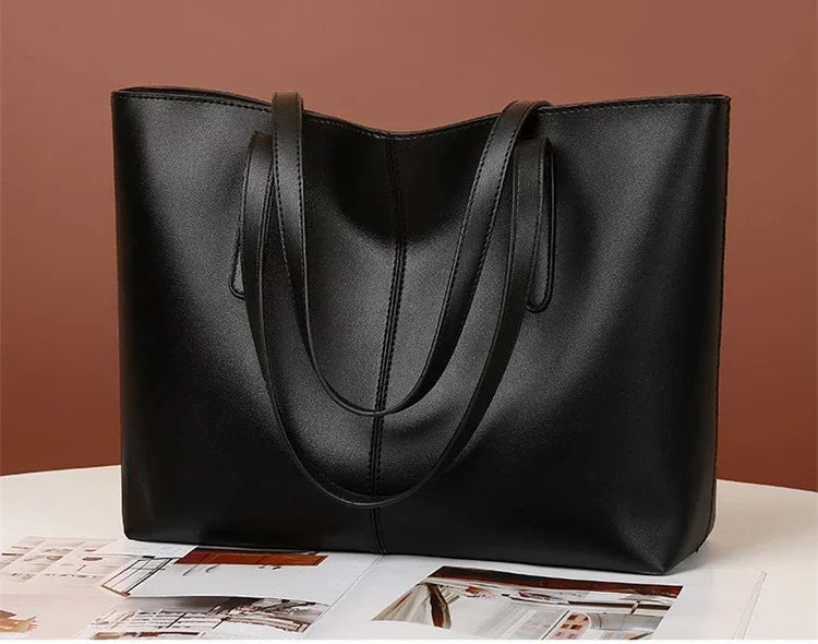 Women Fashion Bag Tote Bags for PU Shoulder Bag for Women Versatile Large Capacity Bags Split Leather Totes Handbag Work Travel