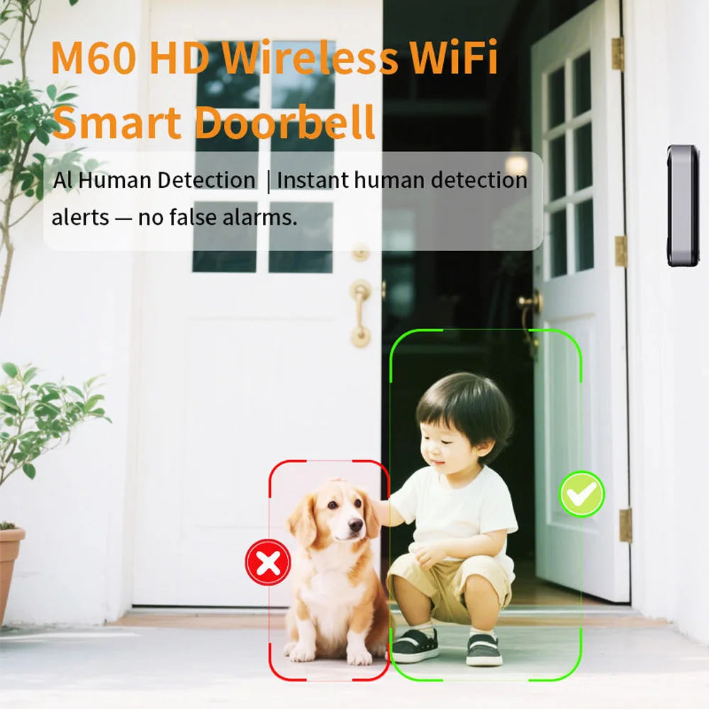 2025 Global Exclusive Smart Video Doorbell | Wireless WiFi Connection | HD Night Vision Monitoring | Home Security System