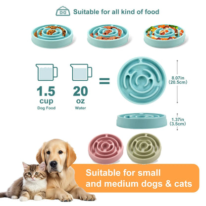 Pet Dog Slow Feeder Bowl Fun Non Slip Anti-Gulping Slower Food Feeding Dishes Eco Dog Bowl for Large Medium Small Dogs Puppy