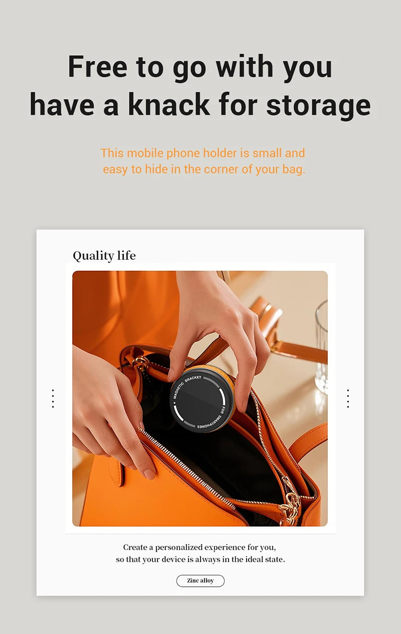 Vacuum Suction Magnetic Car Mount Strong Suction Stand Phone Holder Foldable Design 360° Rotation Adjustable Car Phone Bracket